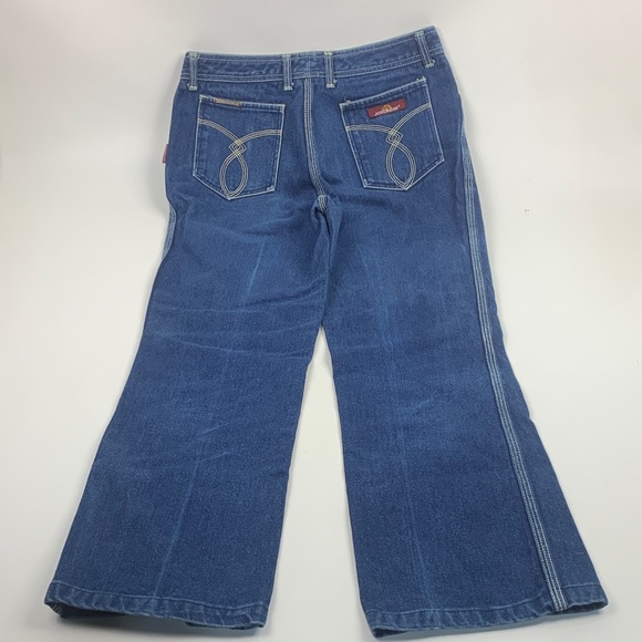 Jordache Denim - Vintage Jordache Blue Denim Jeans White stitch Size 34 Vtg Dark wash Cotton